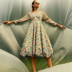 2021 Tibi floral bubble Skirt